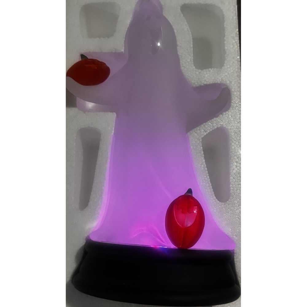 Vtg 12" Halloween Illuminated Color Changing LED Glowing Ghost In Original Box